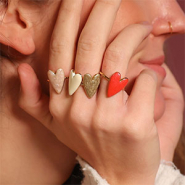 Nuevo  ¡Nuevo! Anillos de acero inoxidable con corazón
