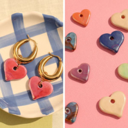 Nuevo  Nuevos abalorios de cerámica DQ griegos corazón