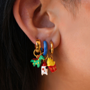 Set de inspiraciones Elegantes joyas con colgantes metálicos esmaltados