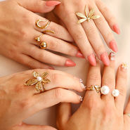 Nuevo  Anillos de acero inoxidable deslumbrantes