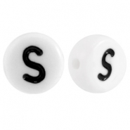 Abalorios alfabeto acrílico letra S blanco