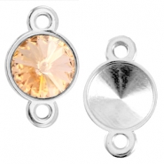 Engaste/entrepieza met&aacute;lico DQ para chat&oacute;n Rivoli 12mm plata vieja (sin n&iacute;quel)