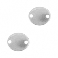Colgantes/entrepiezas metálicos DQ ovalado Plata vieja (sin níquel)