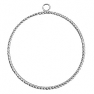 Colgantes met&aacute;licos TQ con anilla 48mm plata vieja (sin n&iacute;quel)