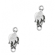 Colgantes/entrepiezas met&aacute;licas TQ plumero plata vieja (sin n&iacute;quel)