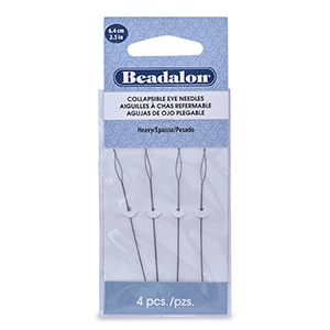 Agujas de ojo plegable Beadalon 6.4cm fuerte Plateado