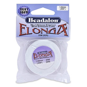 Hilo para enfilar 1.0mm Beadalon Elonga Blanco