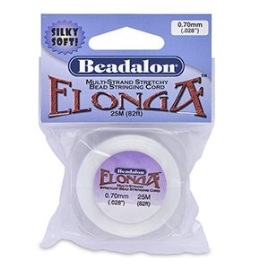 Hilo para enfilar 0.7mm Beadalon Elonga Blanco