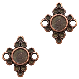 Colgante/entrepieza met&aacute;lico TQ rombo con engaste cobre (sin n&iacute;quel)