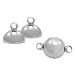 Fornituras Acero Inox cierre magn&eacute;tico bola 6mm Plata vieja