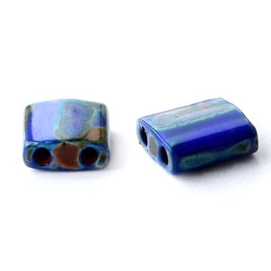 Abalorios Miyuki Tila 5x5mm Opaque cobalt picasso blue TL-4518