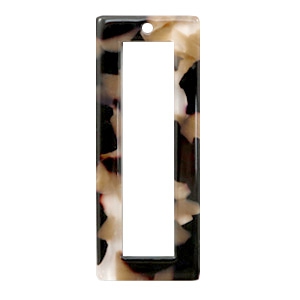 Colgantes de resina rectangular 40x16mm mix marr&oacute;n