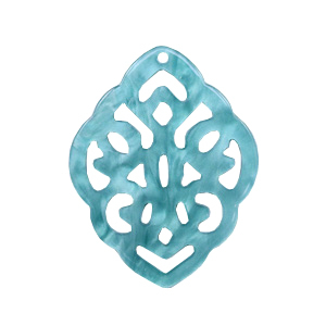 Colgantes de resina rombo barok Azul Atol&oacute;n