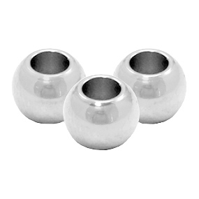 Abalorios acero inox 6mm Plateado