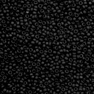 Rocallas Miyuki 15/0 Opaque matte black 15-401f