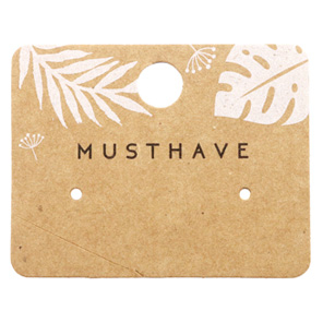 Tarjetas para joyer&iacute;a 'musthave' Hojas Marr&oacute;n claro