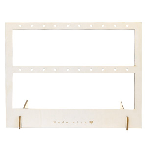 Expositor de Joyer&iacute;a en Bamb&uacute; para pendientes con 2 hileras"made with &hearts;" Natural (color Bamb&uacute; natural)