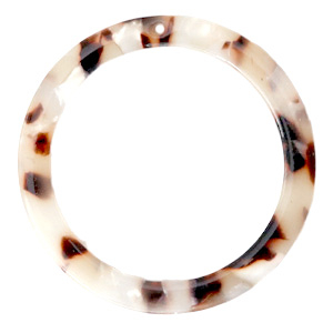 Colgantes de resina redondo 35mm Marr&oacute;n mixto beige