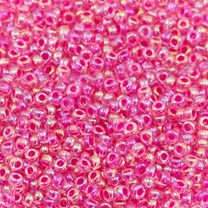 Rocallas Miyuki 11/0 Hot pink lined crystal ab 11-355