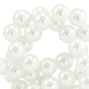 Perlas de cristal 8mm Top Quality Blanco