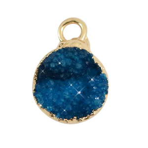 Colgantes de piedras naturales 10mm Azul galaxy-dorado
