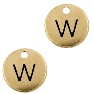 Colgantes met&aacute;licos DQ letra W Bronce viejo (sin n&iacute;quel)