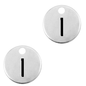 Colgantes met&aacute;licos DQ letra I Plata vieja (sin n&iacute;quel)