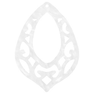 Colgantes de resina gota barroca Blanco brillante