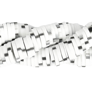 Abalorios Katsuki 6mm Blanco brillante-negro