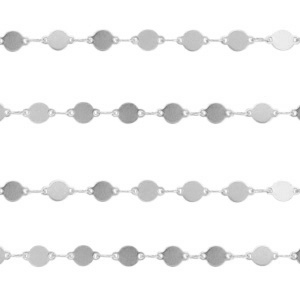 Fornituras Acero Inox cadena jasseron moneda Plateado