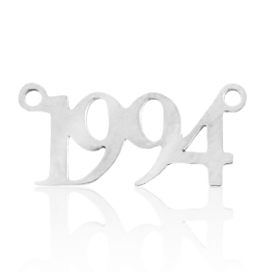 Colgantes/entrepieza de Acero Inox a&ntilde;o 1994 Plateado