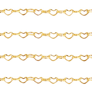 Fornituras Acero Inox cadena jasseron&nbsp;coraz&oacute;n Dorado