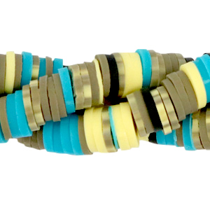 Abalorios Katsuki 6mm Mix greige-azul-amarillo