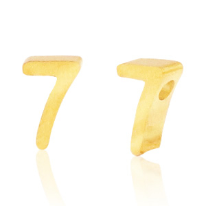 Abalorios Acero Inox n&uacute;mero 7 Dorado