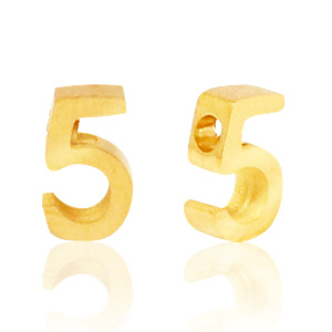 Abalorios Acero Inox n&uacute;mero 5 Dorado