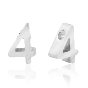 Abalorios Acero Inox n&uacute;mero 4 Plateado