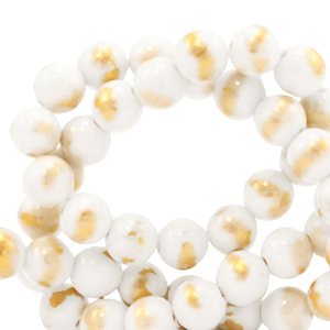 Piedras naturales Calcita 6mm Blanco-dorado