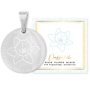 Mix & Match colgantes Acero Inox 15mm Flor de nacimiento Marzo-Narciso Plateado