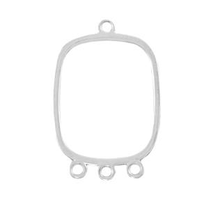 Colgantes met&aacute;licos DQ entrepieza con 3 ojos Plata vieja (sin n&iacute;quel)