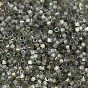 Abalorios Miyuki Delica's 11/0 Silk inside dyed rustic gray ab DB-1872
