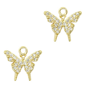 Colgantes zirconia mariposa Dorado