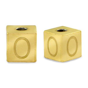 Abalorios Acero Inox letra O Dorado