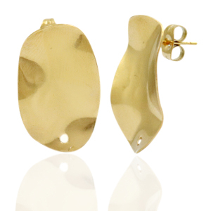 Pendientes Acero Inox &oacute;valo con anilla Dorado