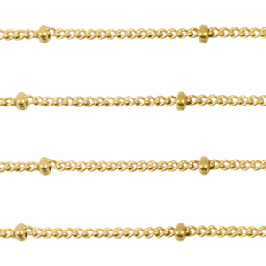 Fornituras Acero Inox cadena jasseron eslab&oacute;n gourmet bola Dorado