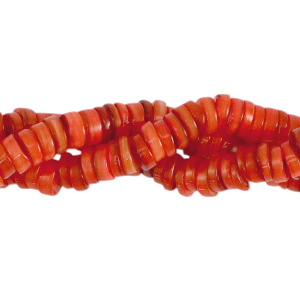 Abalorios conchas disco 7mm Rojo coral