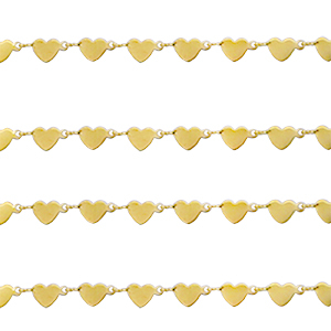 Fornituras Acero Inox cadena jasseron coraz&oacute;n Dorado