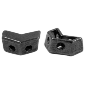 Abalorios met&aacute;licos DQ duo beads flecha Plata antracita (sin n&iacute;quel)
