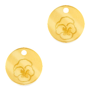 Colgantes Plexx 12mm Flor de nacimiento Febrero-Violeta Dorado