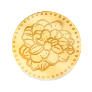 Cabuch&oacute;n Plexx 20mm Flor de nacimiento Octubre-Cal&eacute;ndula Dorado