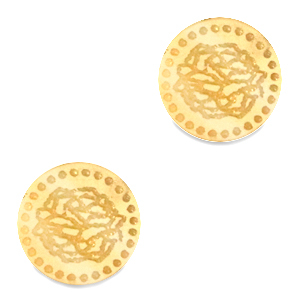 Cabuch&oacute;n Plexx 12mm Flor de nacimiento Enero-Clavel Dorado